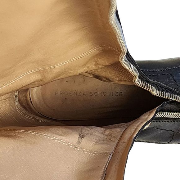 Proenza Schouler Zippered Tall Black Leather Boots - Picture 8 of 10